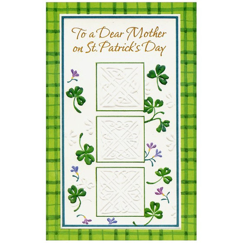 3 Embossed Squares: Mother St. Patrick's Day Card: To a Dear Mother on St. Patrick's Day