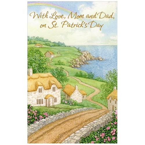 Irish Village: Mom & Dad St. Patrick's Day Card: With Love, Mom and Dad, on St. Patrick's Day