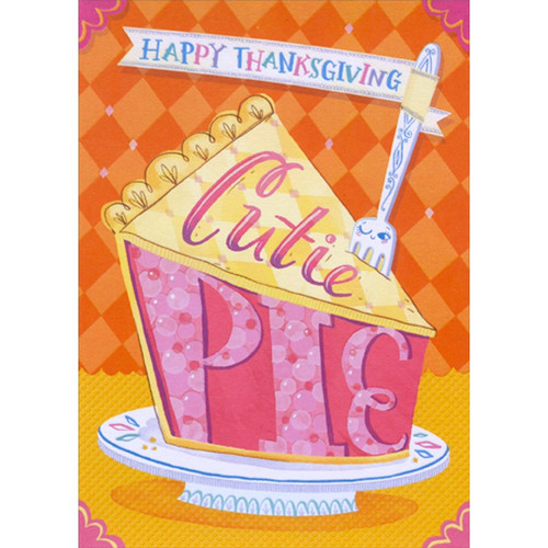 Cutie Pie Juvenile Thanksgiving Card for Girl: Happy Thanksgiving Cutie Pie