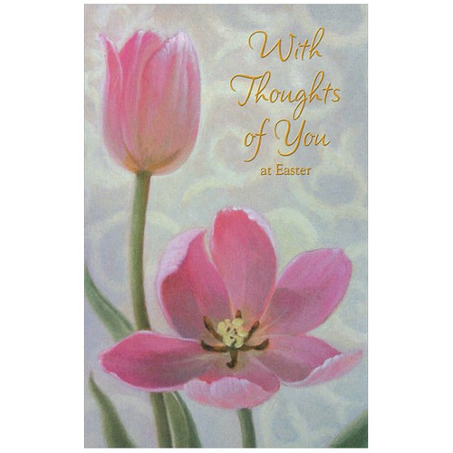 Pair of Tulips: Thoughts of You Easter Card: With Thoughts of You at Easter