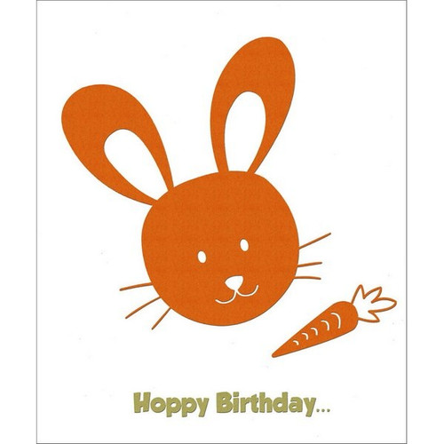 Rabbit Foil Birthday Kid's Birthday Card: Hoppy Birthday…