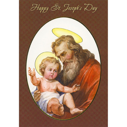 Joseph Holding Baby Jesus Religious St. Joseph's Day Card: Happy St. Joseph's Day