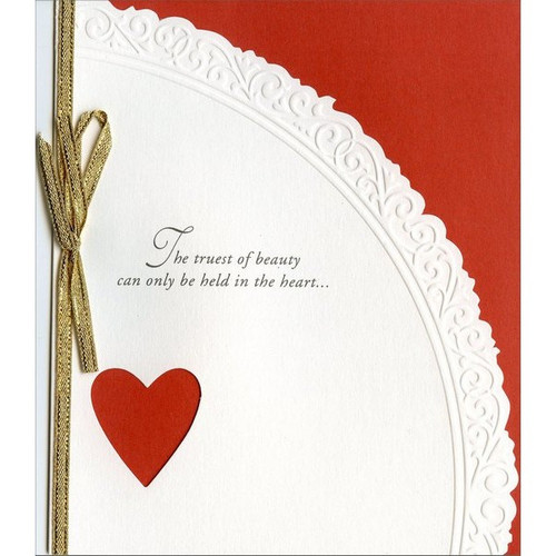 The Truest of Beauty Valentine's Day Card: The truest of beauty can only be held in the heart…