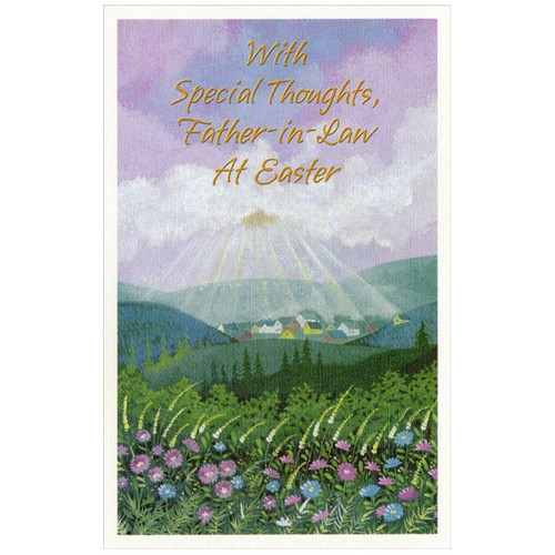 Sunbeams Shining on Town: Father-in-Law Easter Card: With Special Thoughts, Father-in-Law At Easter