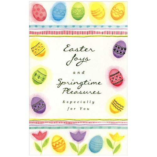 Die Cut Fold Pastel Eggs Easter Card: Easter Joys and Springtime Pleasures Especially for You