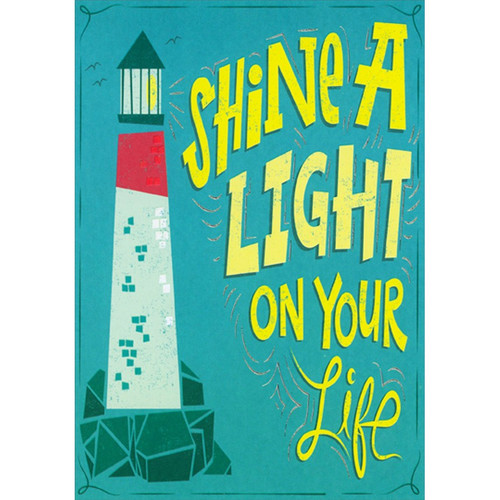 Shine a Light on Your Life Lighthouse Masculine Graduation Congratulations Card For Him : Man: Shine A Light On Your Life