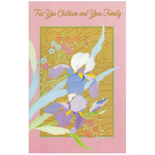 Flowers on Gold: Children & Family Easter Card: For You Children and Your Family