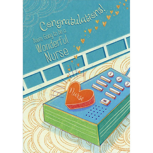 Hospital Bed : Heart Shaped Call Button Nursing School Graduation Congratulations Card: Congratulations!  You're Going to be a Wonderful Nurse