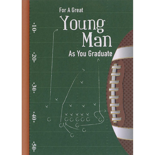Football Play Diagram Graduation Congratulations Card for Young Man: For A Great Young Man As You Graduate