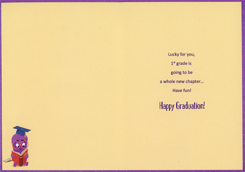 Purple Grad with Large Gold Glasses Reading Book Kindergarten ...