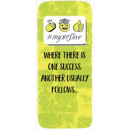 Clapping Hands, Smiling Grad and Thumbs Up Icons Money Holder / Gift Card Holder Graduation Congratulations Card: #impressive - Where there is one success, another usually follows…
