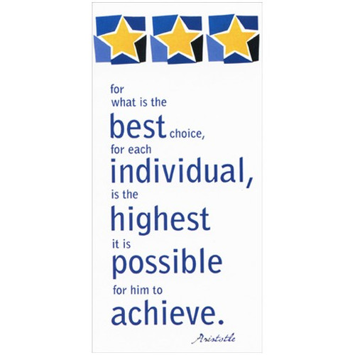 Three Yellow Stars on Blue Squares Graduation Money Holder: for what is the best choice, for each individual, is the highest it is possible for him to achieve. - Aristotle