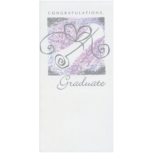 White Diploma with Silver Foil Accents Graduation Money Holder: Congratulations, Graduate