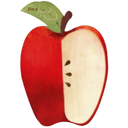 Die Cut Red Apple Rosh Hashanah / Jewish New Year Card for Special Friend: For a Special Friend