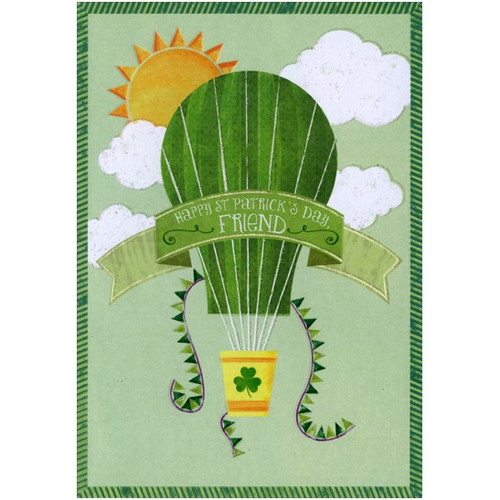 Hot Air Balloon in Sky: Friend St. Patrick's Day Card: Happy St. Patrick's Day, Friend