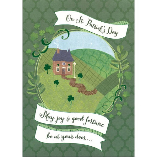 Good Fortune at Your Door St. Patrick's Day Card: On St. Patrick's Day - May joy & good fortune be at your door…