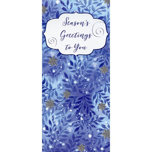 Shades of Blue Season's Greetings to You Christmas Gift Card / Money Holder: Season's Greetings to You