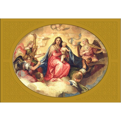 Jesus, Mary and Angels Religious Christmas Card