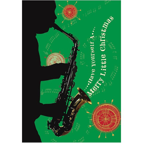 Saxaphone: African American Christmas Card: Have Yourself A Merry Little Christmas