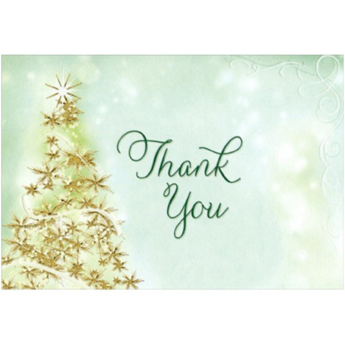 Sparkling Tree - Package of 8 Christmas Thank You Notes: Thank You