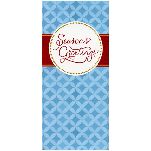 Season Greetings Blue Diamonds 8 Christmas Money & Gift Card Holders: Season's Greetings