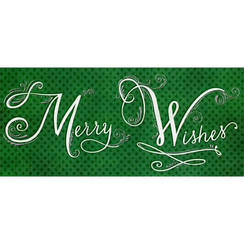 Merry Wishes on Green 8 Christmas Gift Card / Money Holders: Merry Wishes