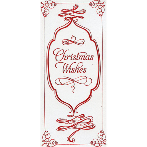 Red Foil Christmas Wishes Package of 8 Christmas Money / Gift Card Holders: Christmas Wishes