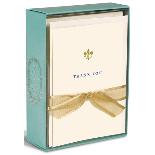 Fleur de Lis Box of 10 Thank You Note Cards: Thank You