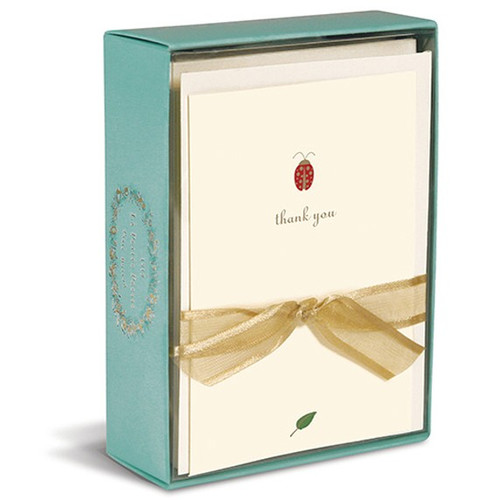 Ladybug Box of 10 Thank You Note Cards: thank you