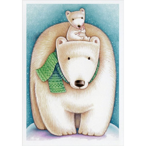 Polar Bear with Cub Christmas Card