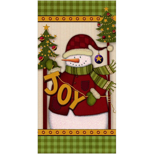 Folk Art Snowman Christmas Card: JOY