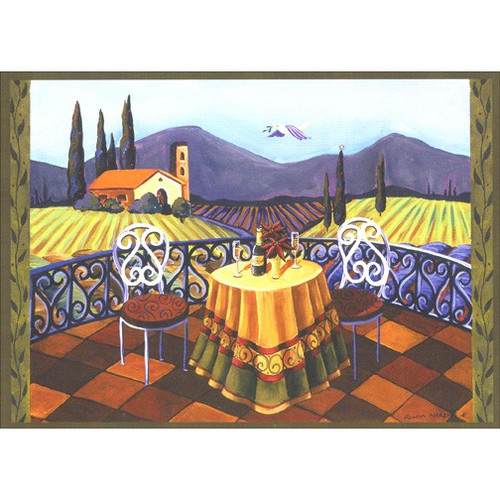 Wine Country Table 2 Box of 18 Holiday Cards