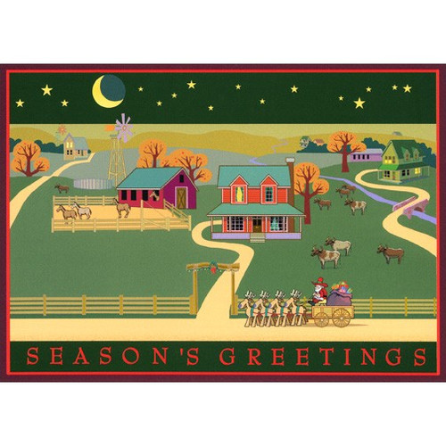 Season's Greetings Ranch Box of 16 Western Holiday Cards: Season's Greetings