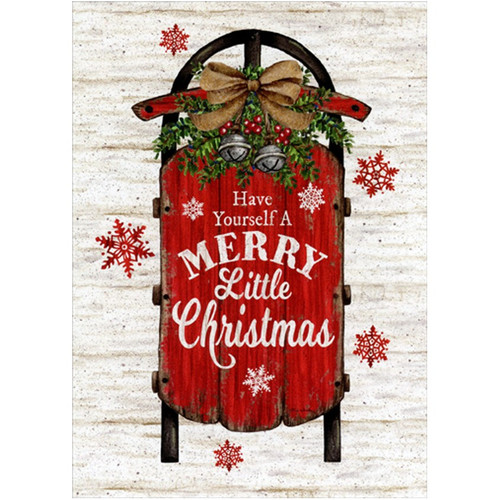 Merry Little Christmas : Red Sled Box of 18 Christmas Cards: Have yourself a MERRY Little Christmas