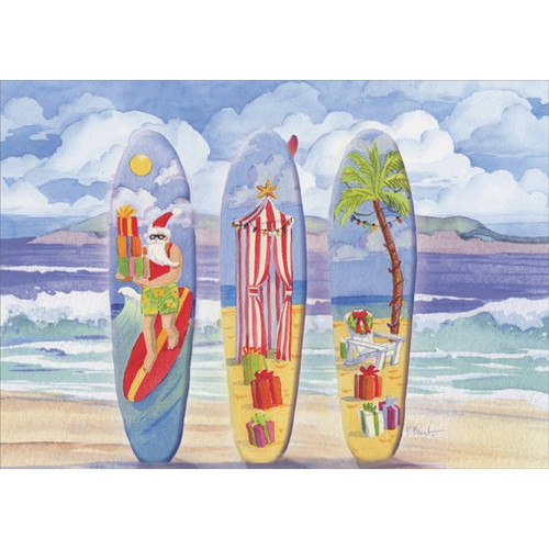 Holiday Surfboards Box of 18 Warm Weather Christmas Cards