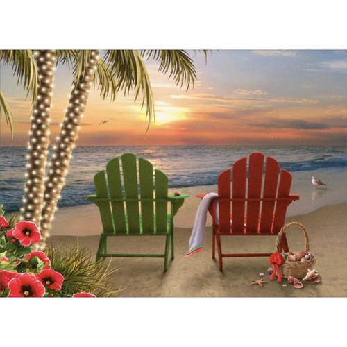 Two Adirondack Chairs Box of 18 Alan Giana Christmas Cards