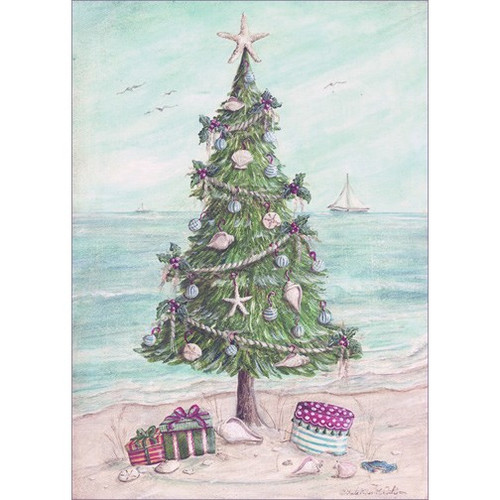 Beach Tree: Kate McRostie Box of 18 Coastal Christmas Cards