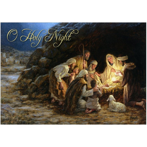 The Nativity: Box of 16 Jon McNaughton Religious Christmas Cards: O Holy Night