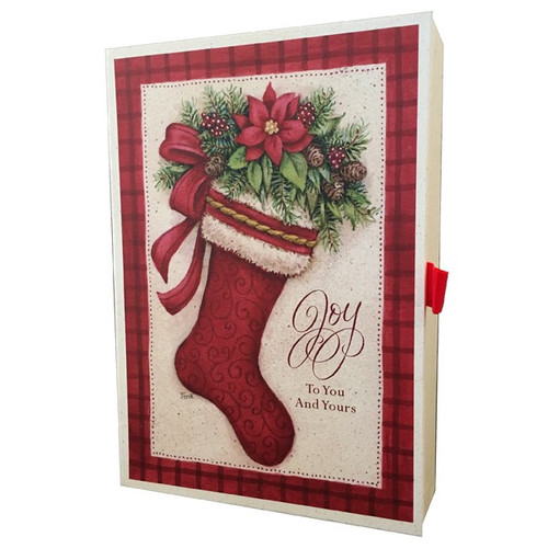 Symbols of the Season : Tina Wenke : 20 Assorted Christmas Cards in Keepsake Box: Design 1: Joy to You and Yours - Design 3: Happy Holidays - Design 4: Merry Christmas
