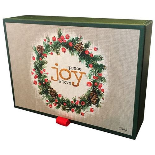 Simply Christmas : Marla Rae : 20 Assorted Christmas Cards in Keepsake Box: Design 1: peace - joy & love - Design 2: let's keep it simple - Design 3: let there be peace on earth and let it begin with me - Design 4: there's no place like home for the holidays