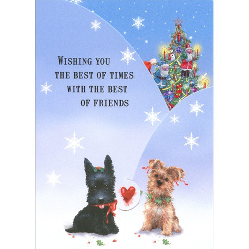 Ready for Christmas Puppies : Giordano Box of 12 Tri-Fold Panorama Dog Christmas Cards: Wishing you the best of times with the best friends