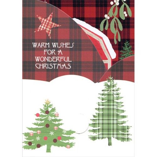 Festive Farmhouse : Andrea Tachiera Box of 12 Tri-Fold Panorama Christmas Cards: Warm Wishes for a Wonderful Christmas