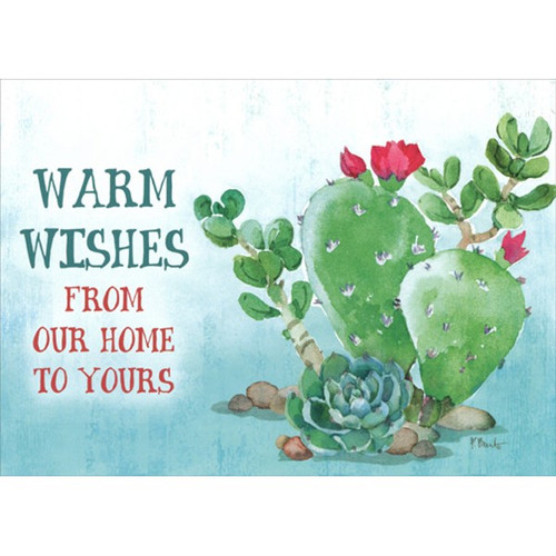 Holiday Cactus Warm Wishes : Paul Brent Box of 18 Western Christmas Cards: Warm Wishes from our Home to Yours