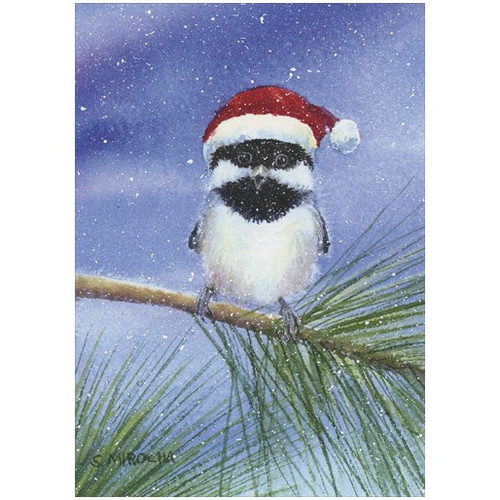 Holiday Chickadee Christmas Card
