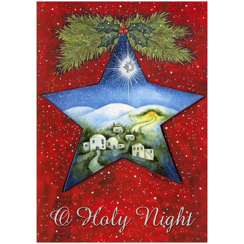 Holy Night Star Religious Christmas Card: O Holy Night