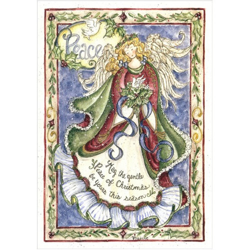 Peace Angel Shelly Rache Christmas Card: Peace - May the gentle Peace of Christmas be yours this season