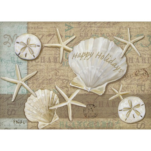 Holiday Shells Christmas Card: Happy Holidays