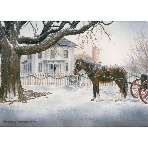 Horse and Carriage Christmas Card