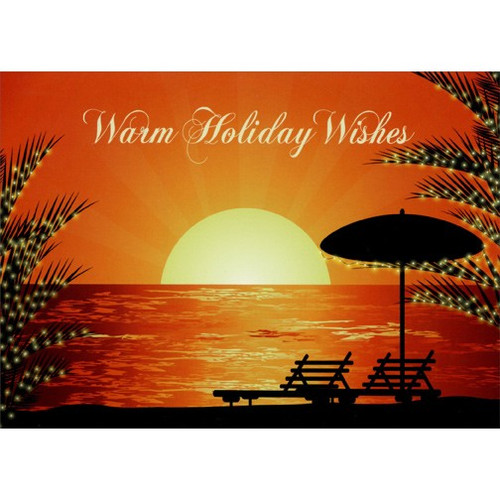 Holiday Sunset Warm Weather Christmas Card: Warm Holiday Wishes