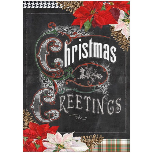 Christmas Greetings Chalkboard Lynnea Washburn Christmas Card: Christmas Greetings